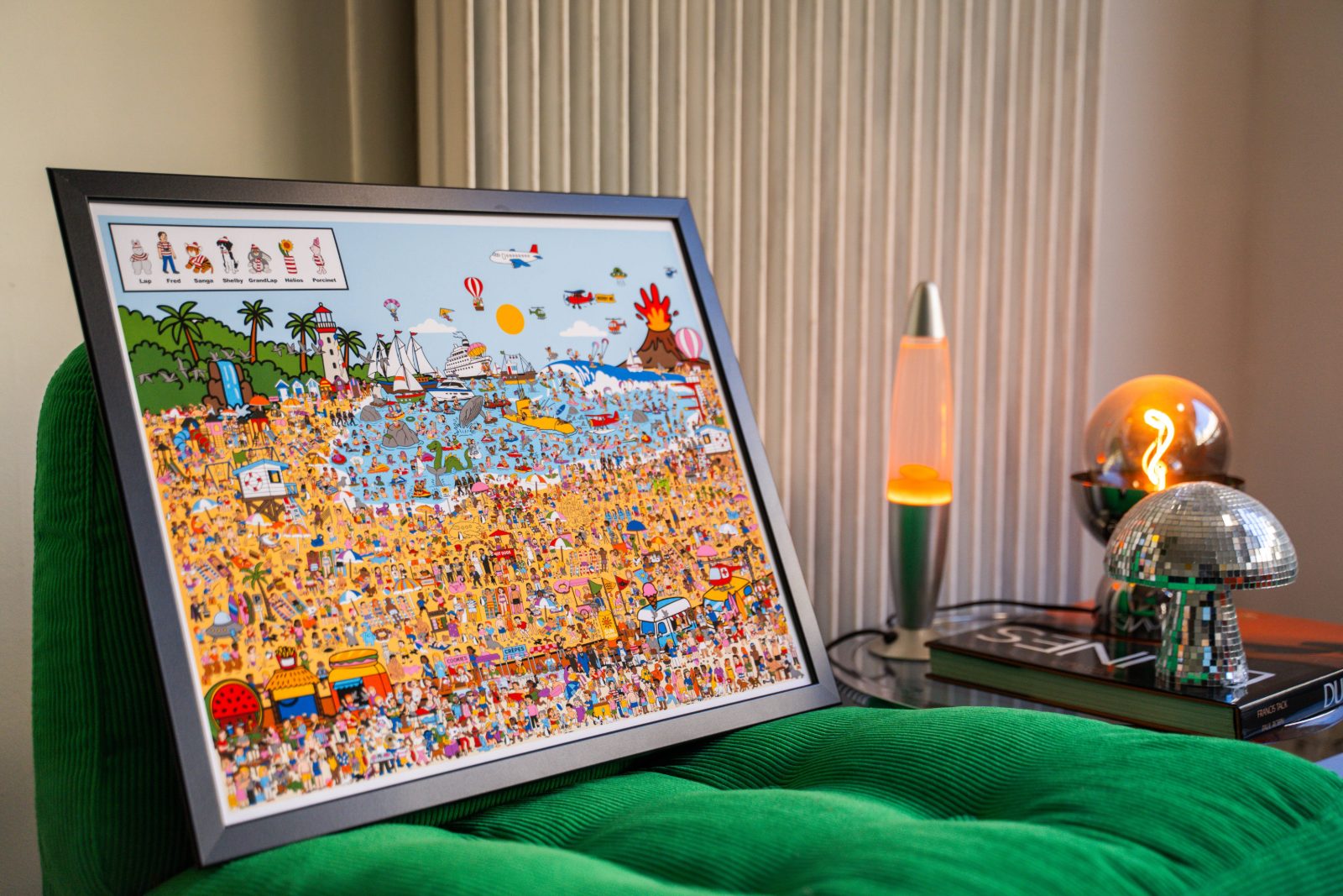 Une illustration MyLuckyLook imprimee et encadree, en situation chez un client